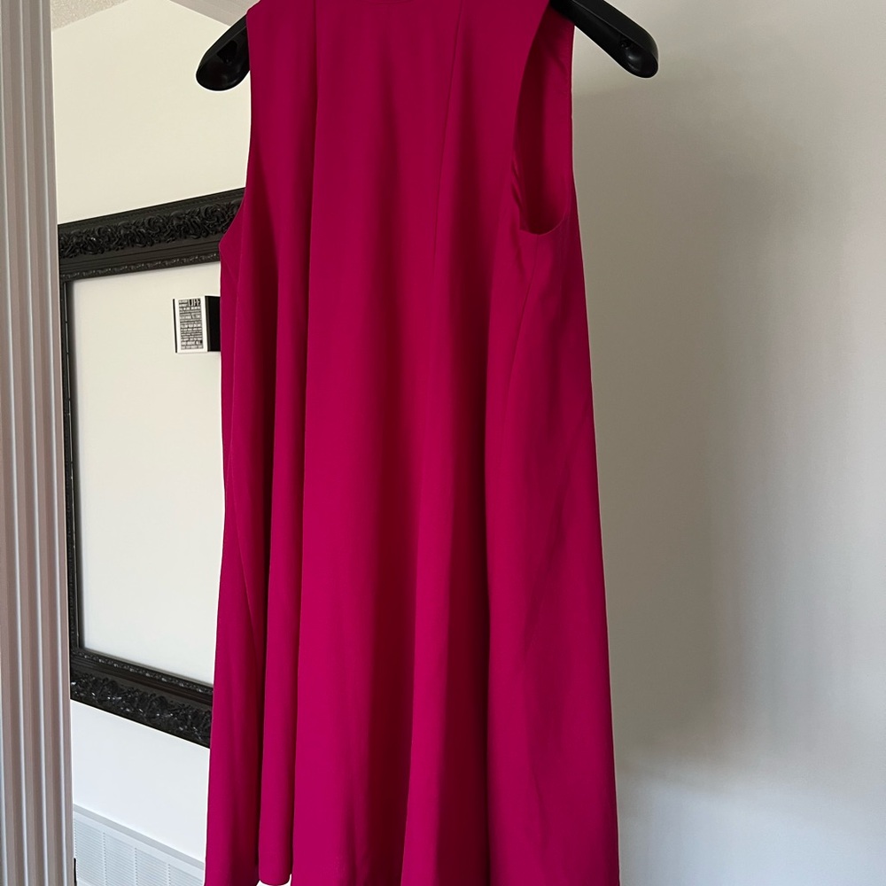 SHEIN Pink Mock Neck A-line Mini Dress